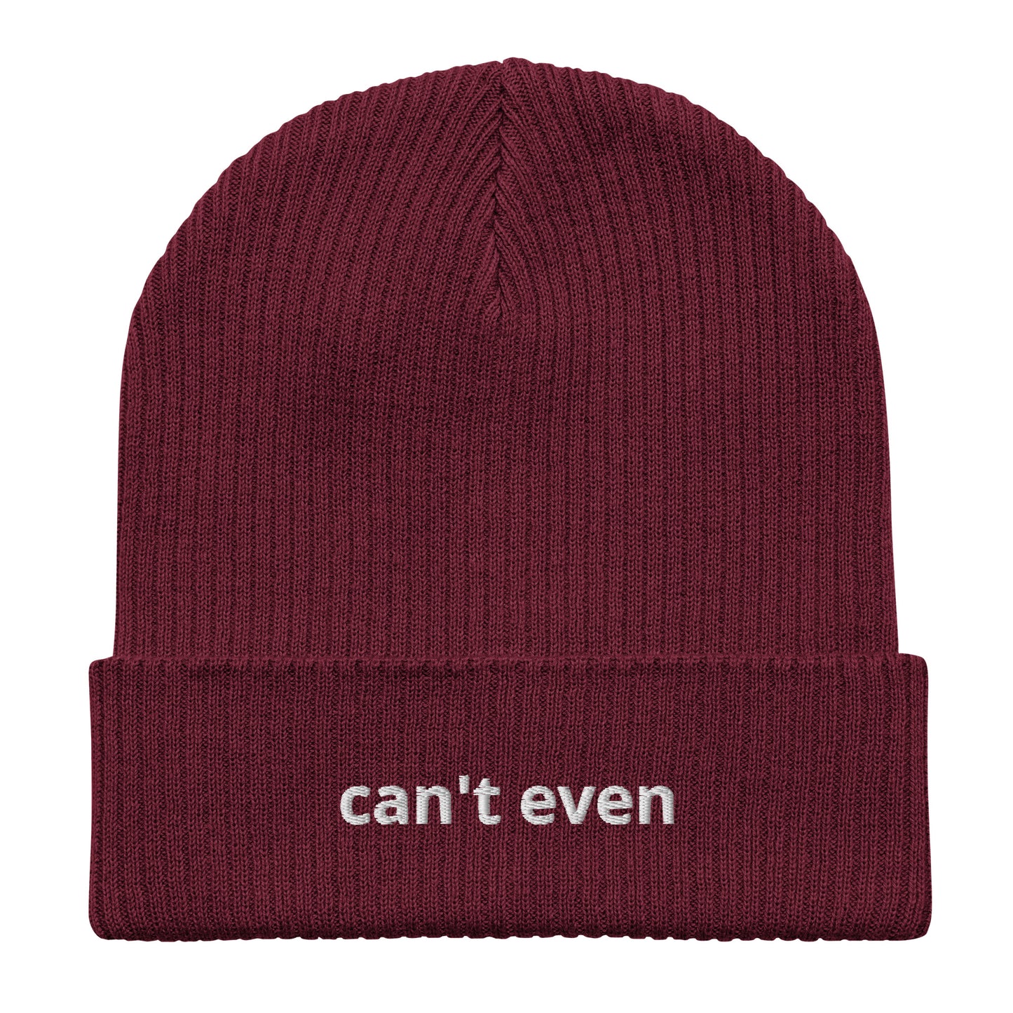 can't even organic ribbed beanie