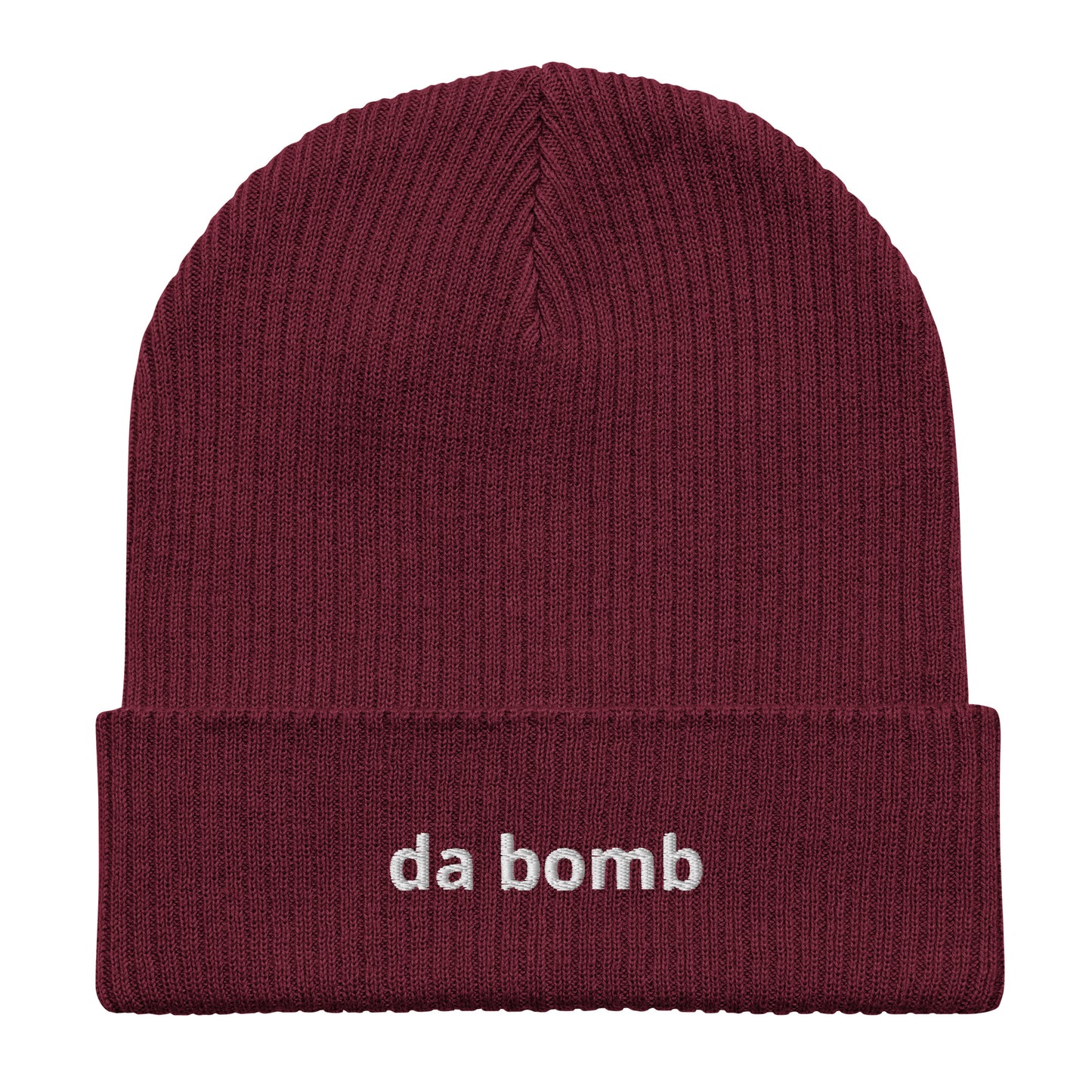 da bomb organic ribbed beanie