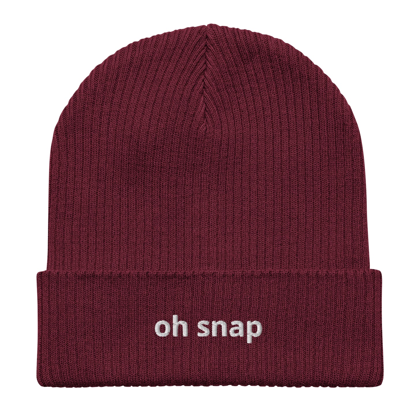 oh snap organic ribbed beanie