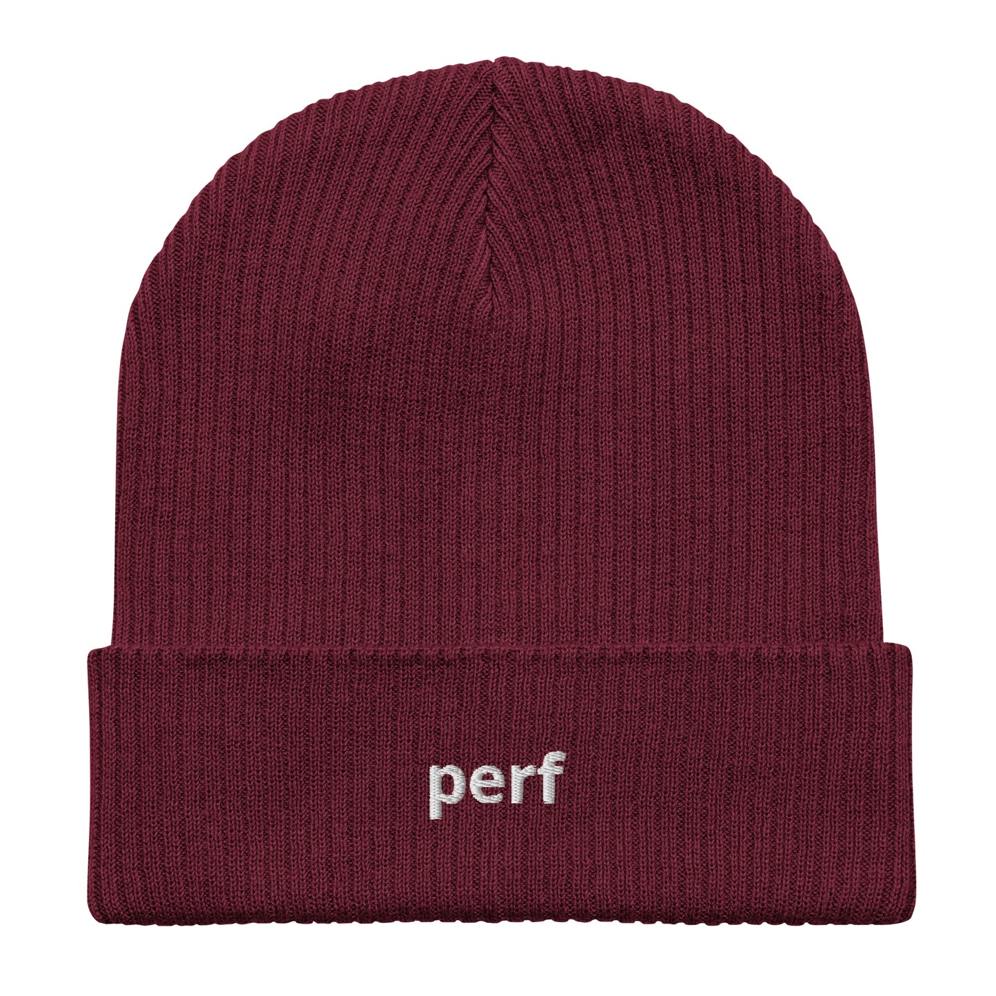 perf organic ribbed beanie