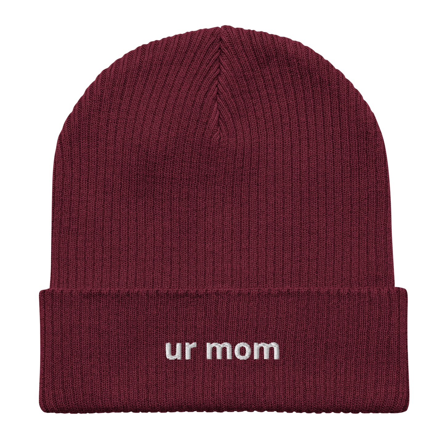 ur mom organic ribbed beanie