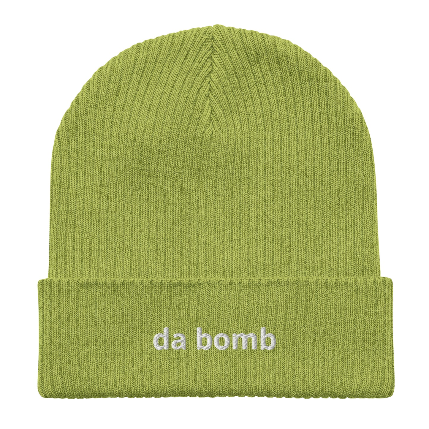 da bomb organic ribbed beanie