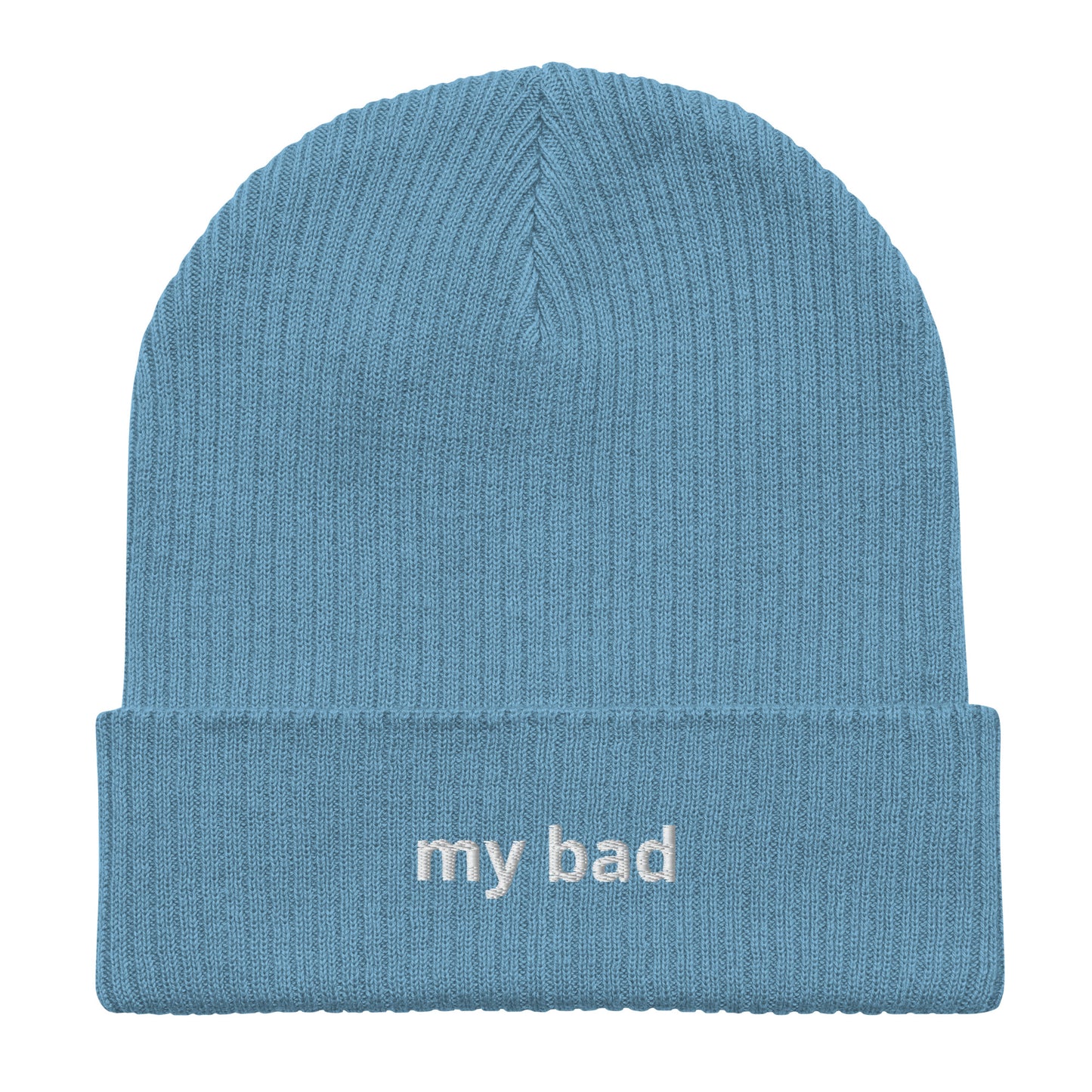 my bad organic ribbed beanie