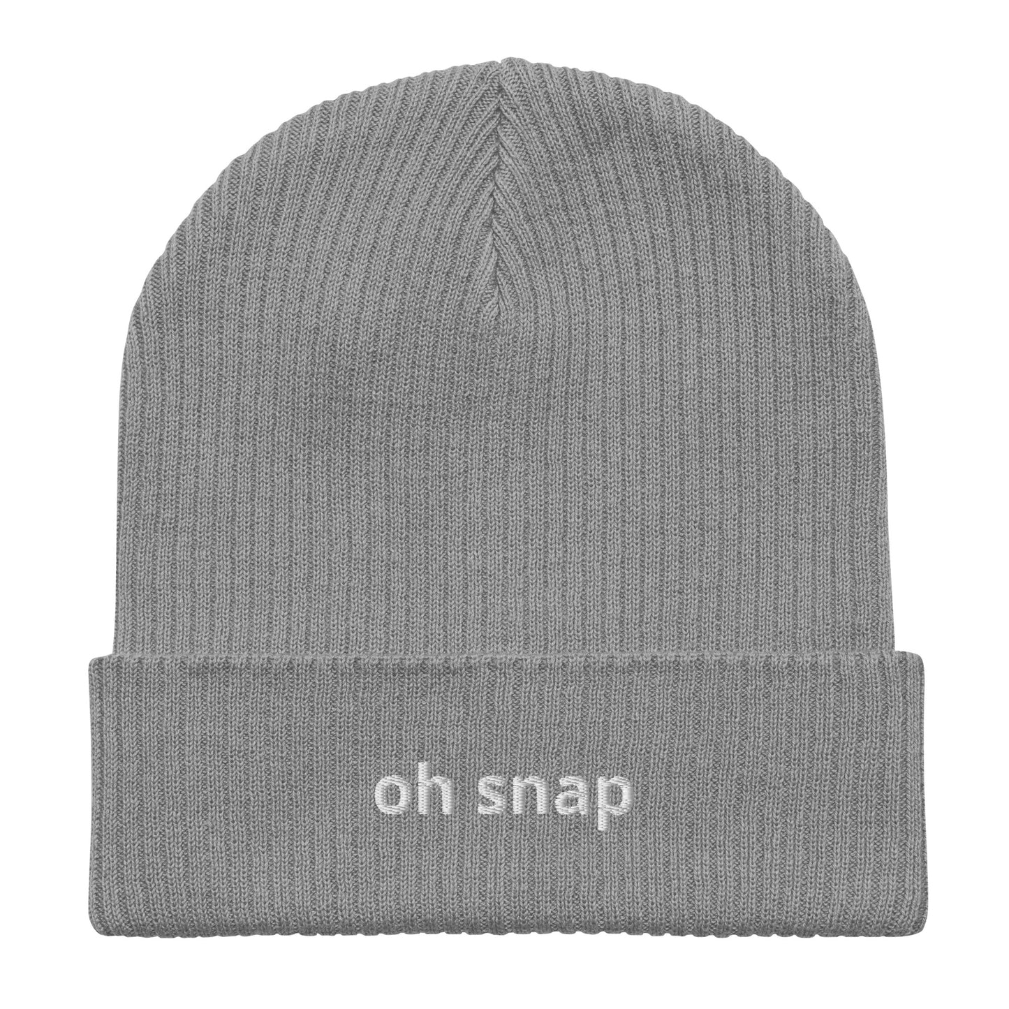 oh snap organic ribbed beanie