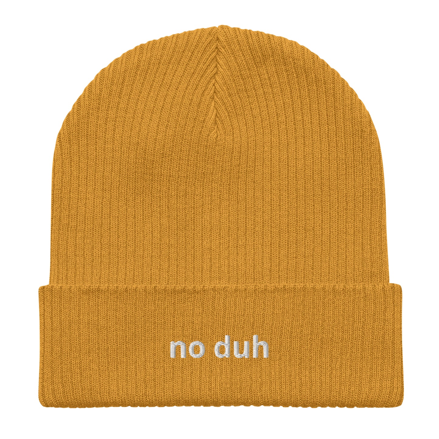 no duh organic ribbed beanie