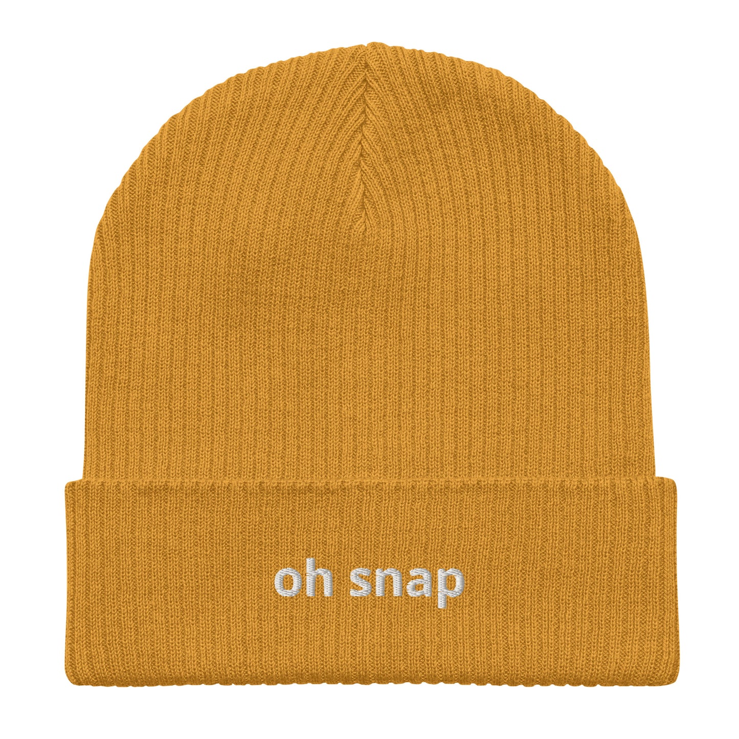 oh snap organic ribbed beanie