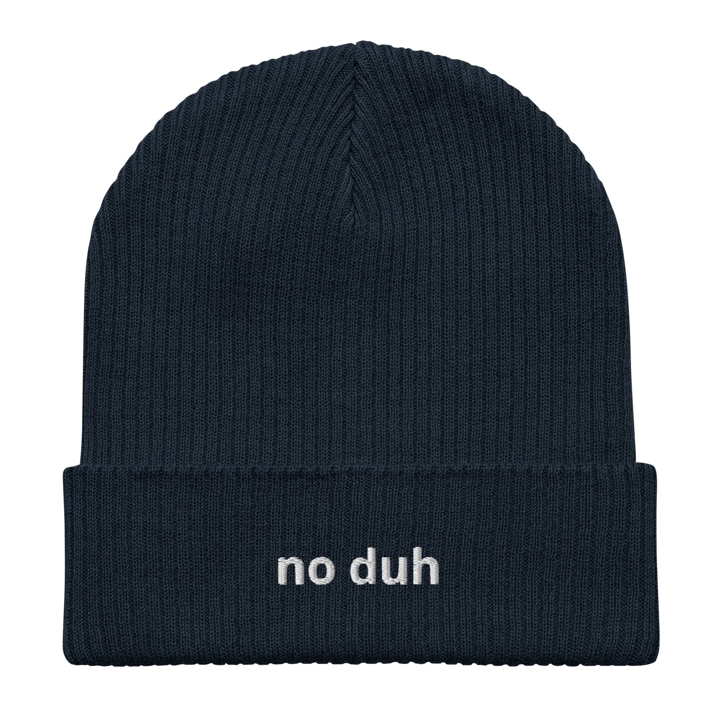 no duh organic ribbed beanie