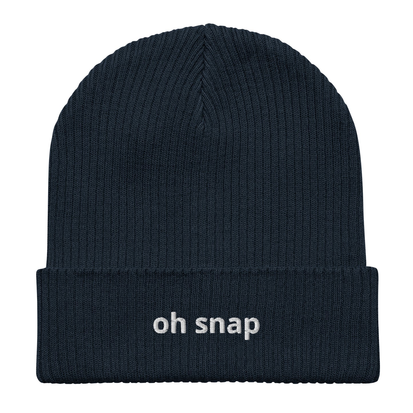 oh snap organic ribbed beanie