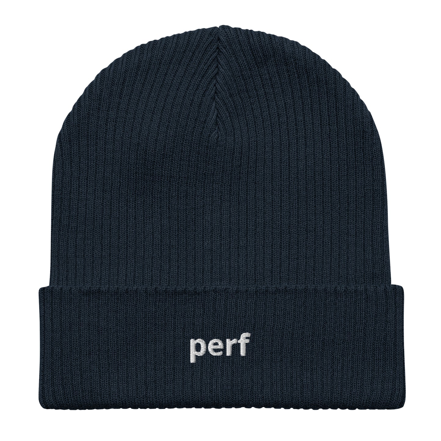 perf organic ribbed beanie