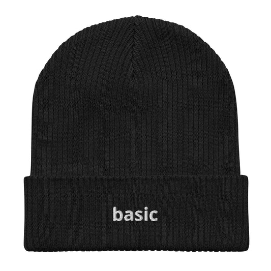 basic organic ribbed beanie