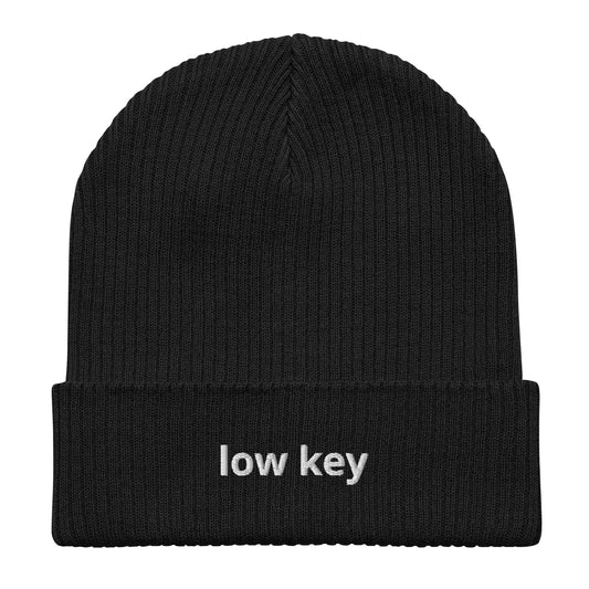 low key organic ribbed beanie