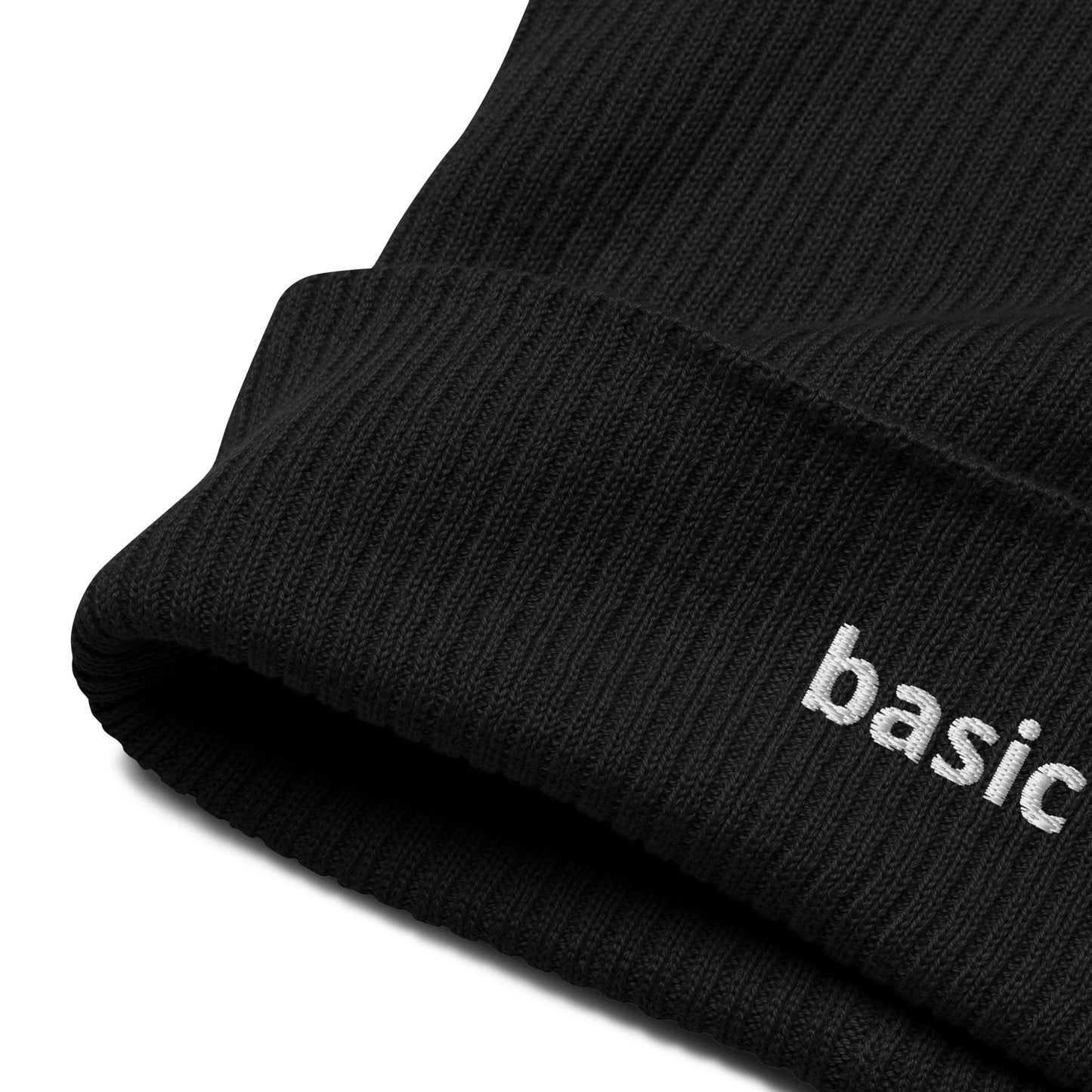 basic organic ribbed beanie