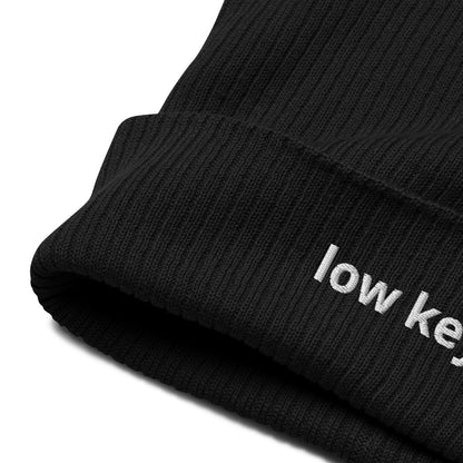 low key organic ribbed beanie