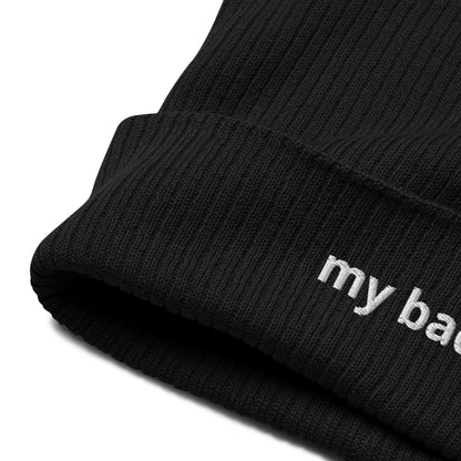 my bad organic ribbed beanie