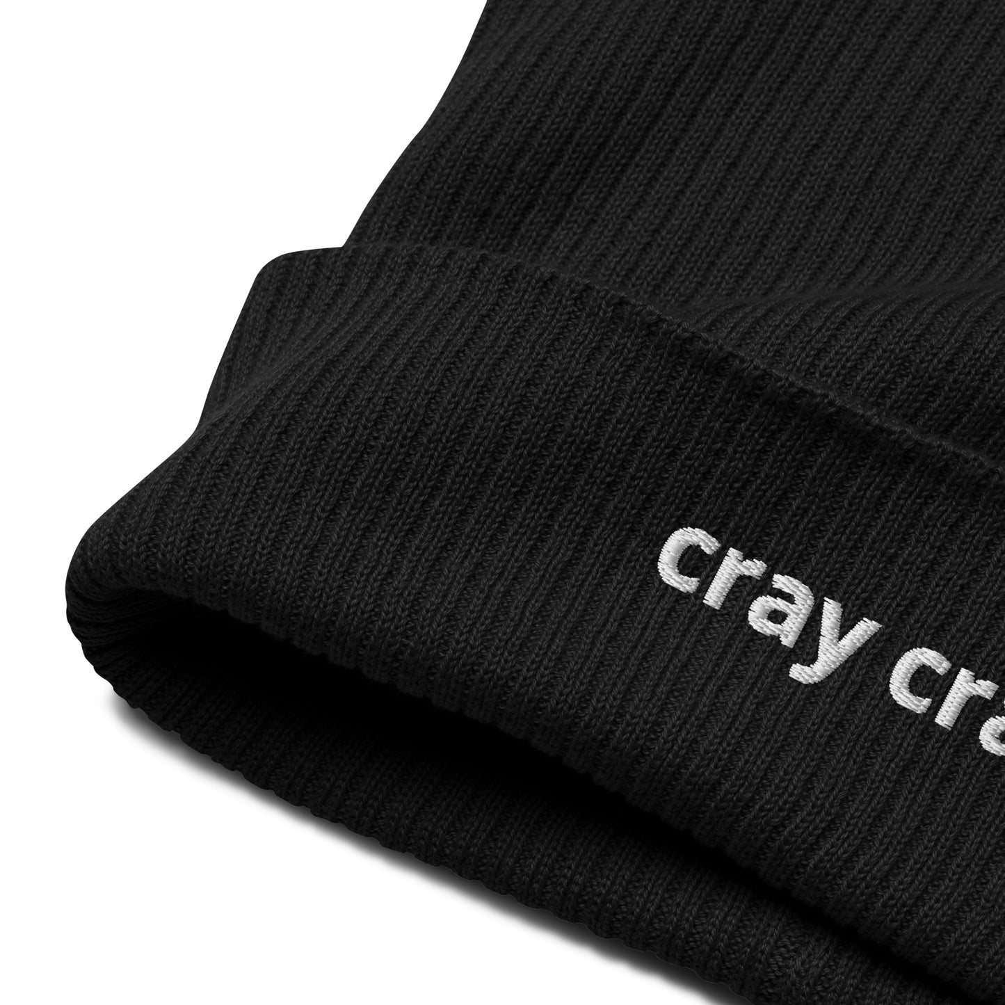 cray cray organic ribbed beanie