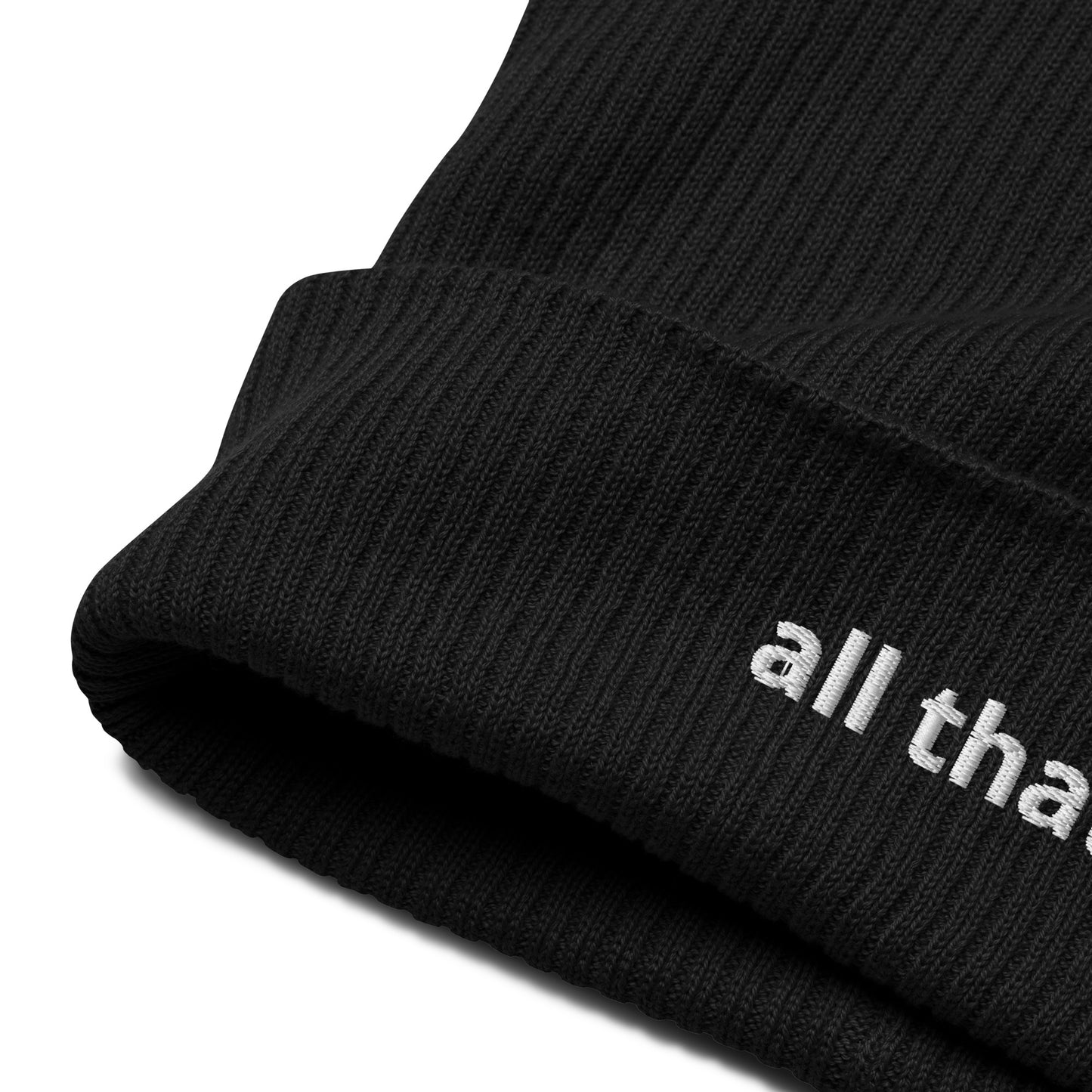 all that organic ribbed beanie
