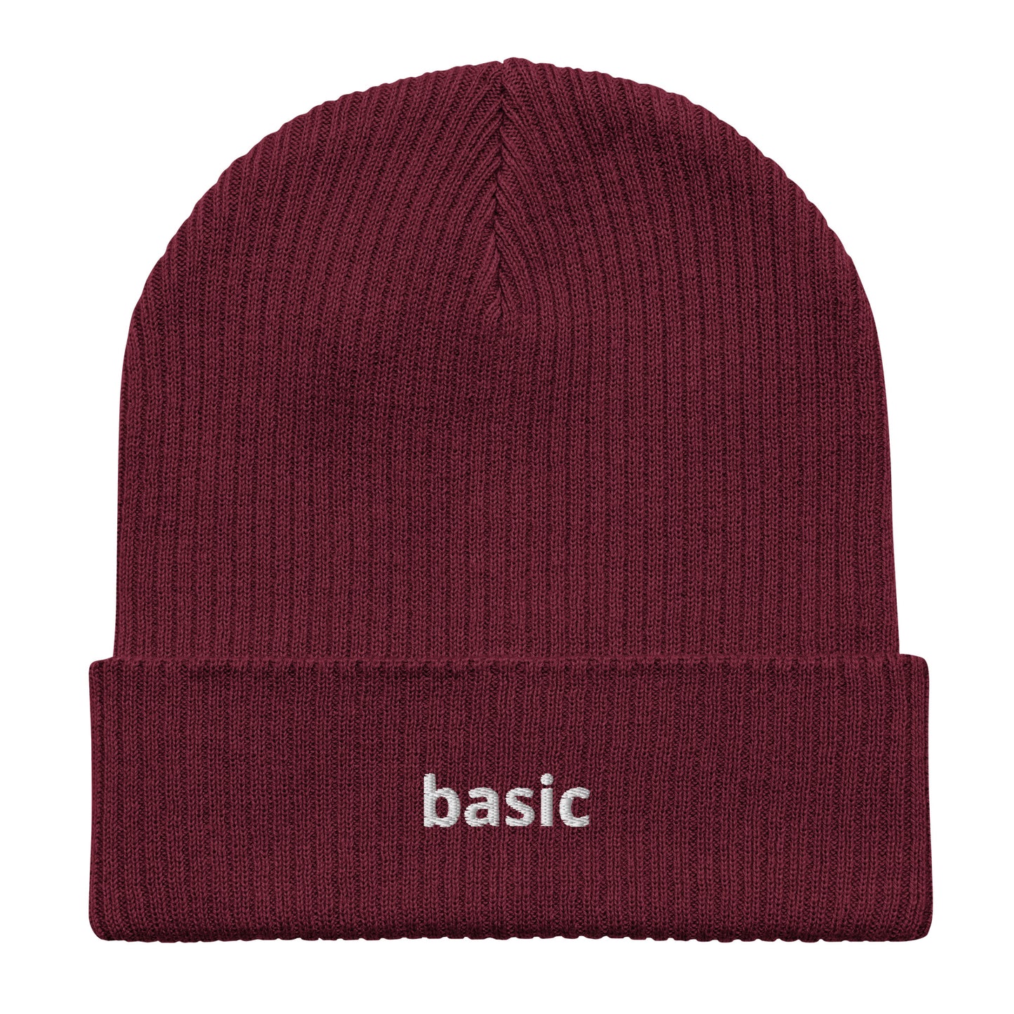 basic organic ribbed beanie