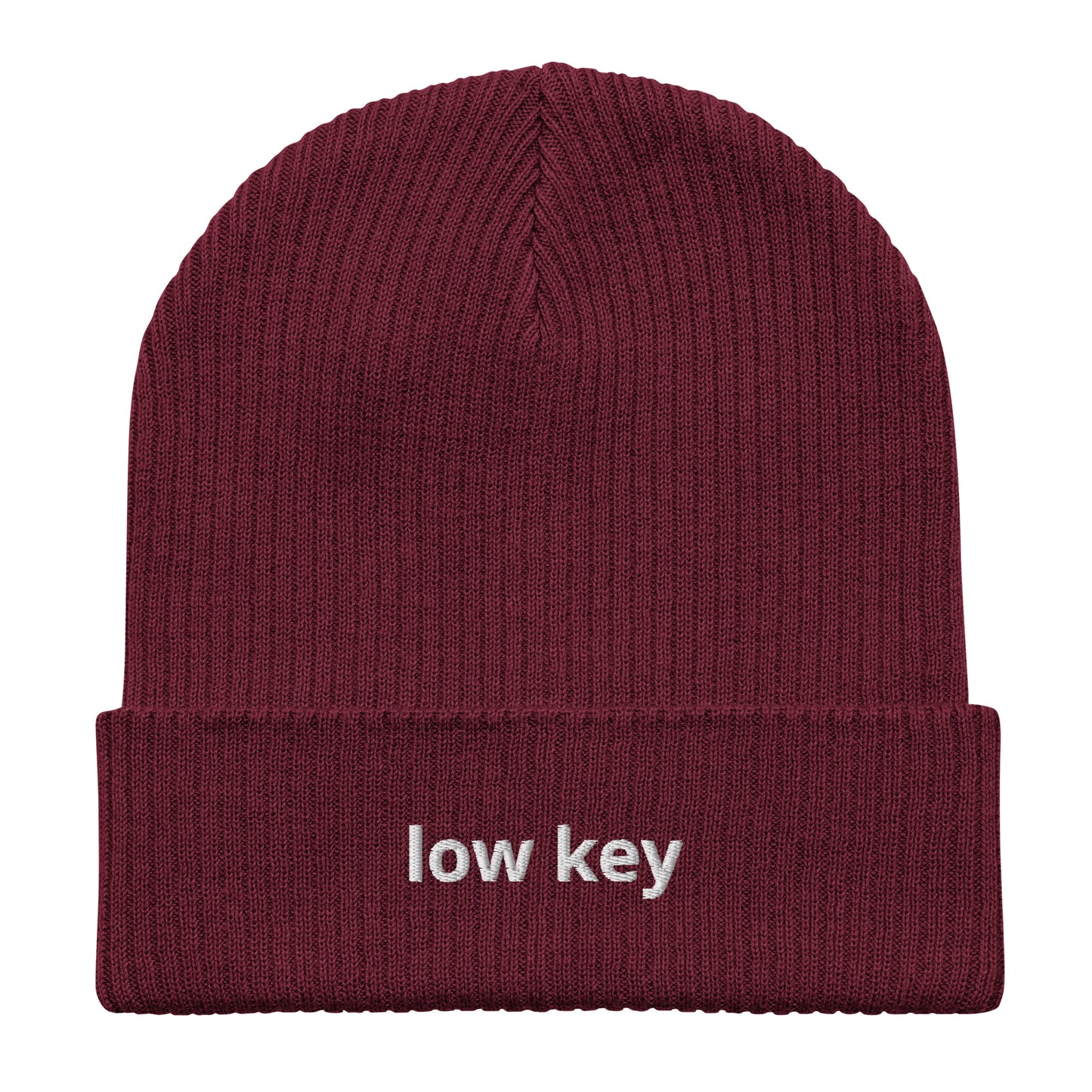 low key organic ribbed beanie