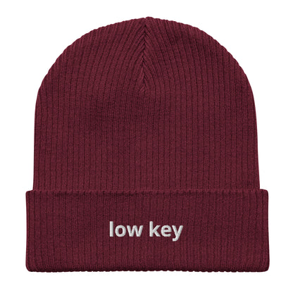 low key organic ribbed beanie