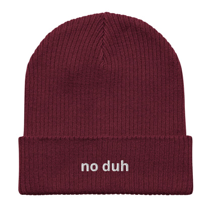 no duh organic ribbed beanie