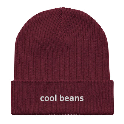 cool beans organic ribbed beanie