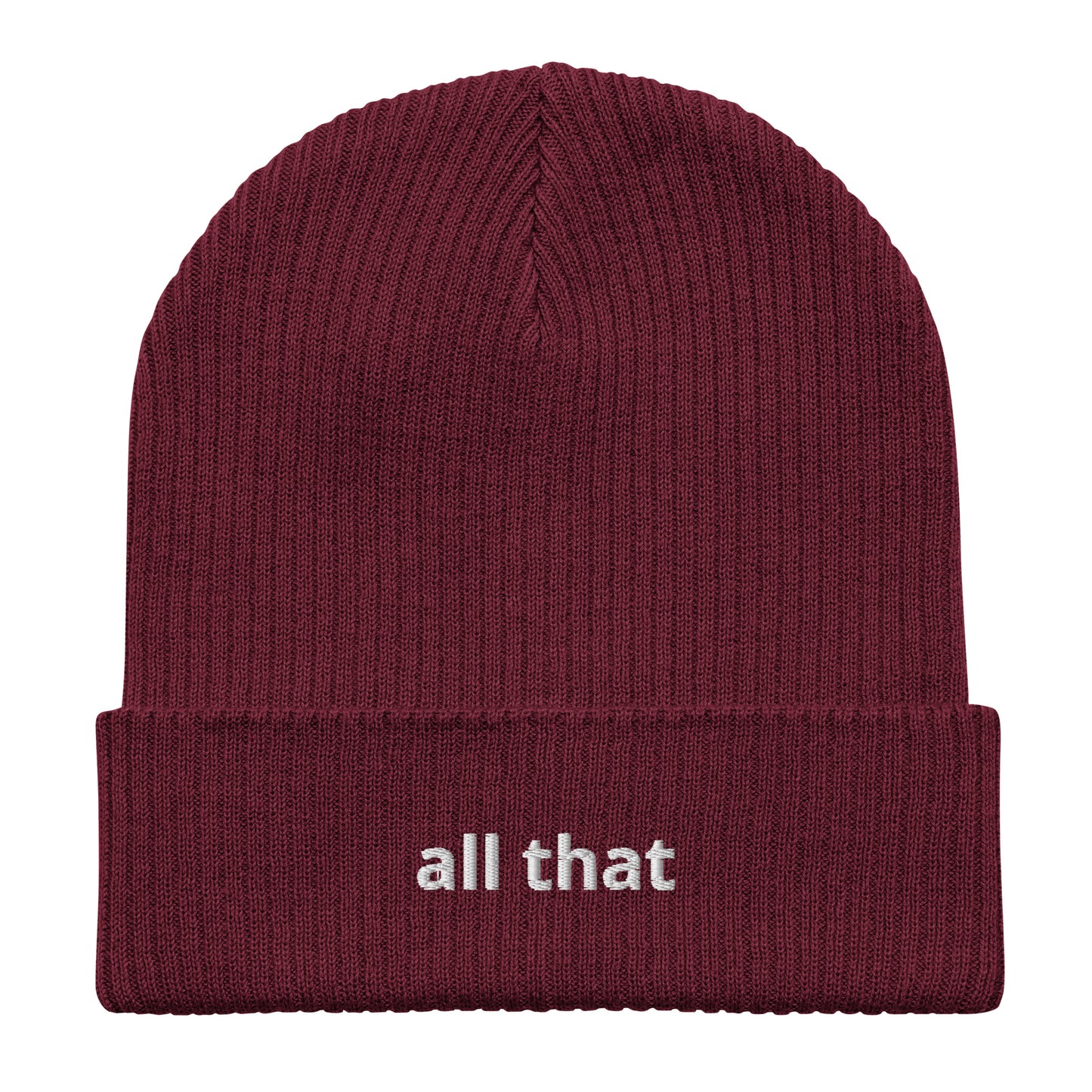 all that organic ribbed beanie