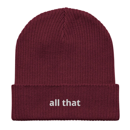 all that organic ribbed beanie