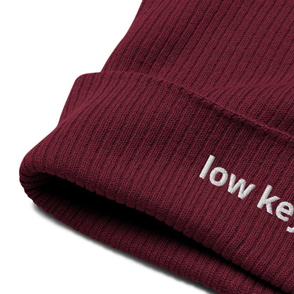 low key organic ribbed beanie