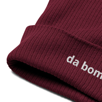 da bomb organic ribbed beanie
