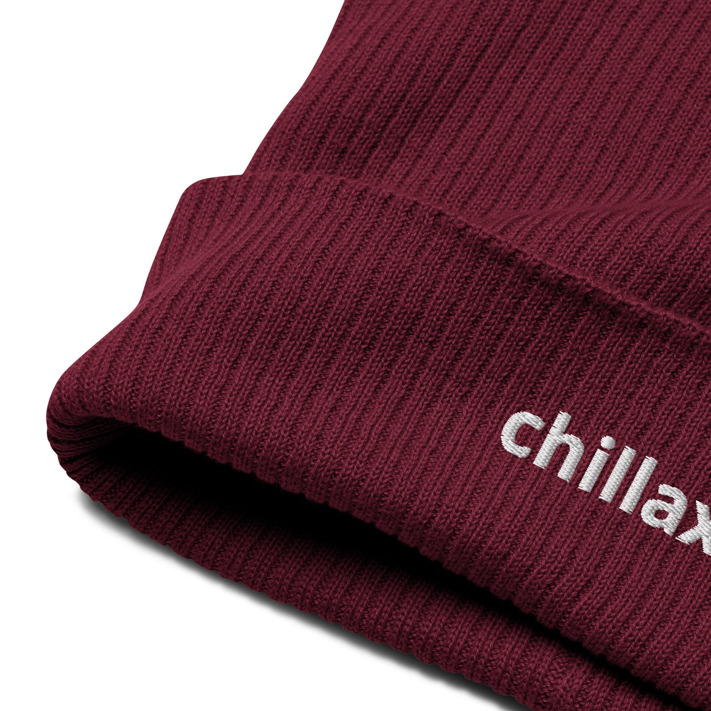 chillax organic ribbed beanie