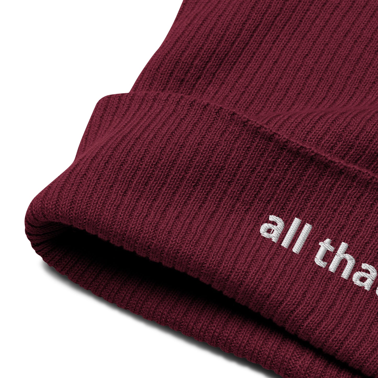 all that organic ribbed beanie