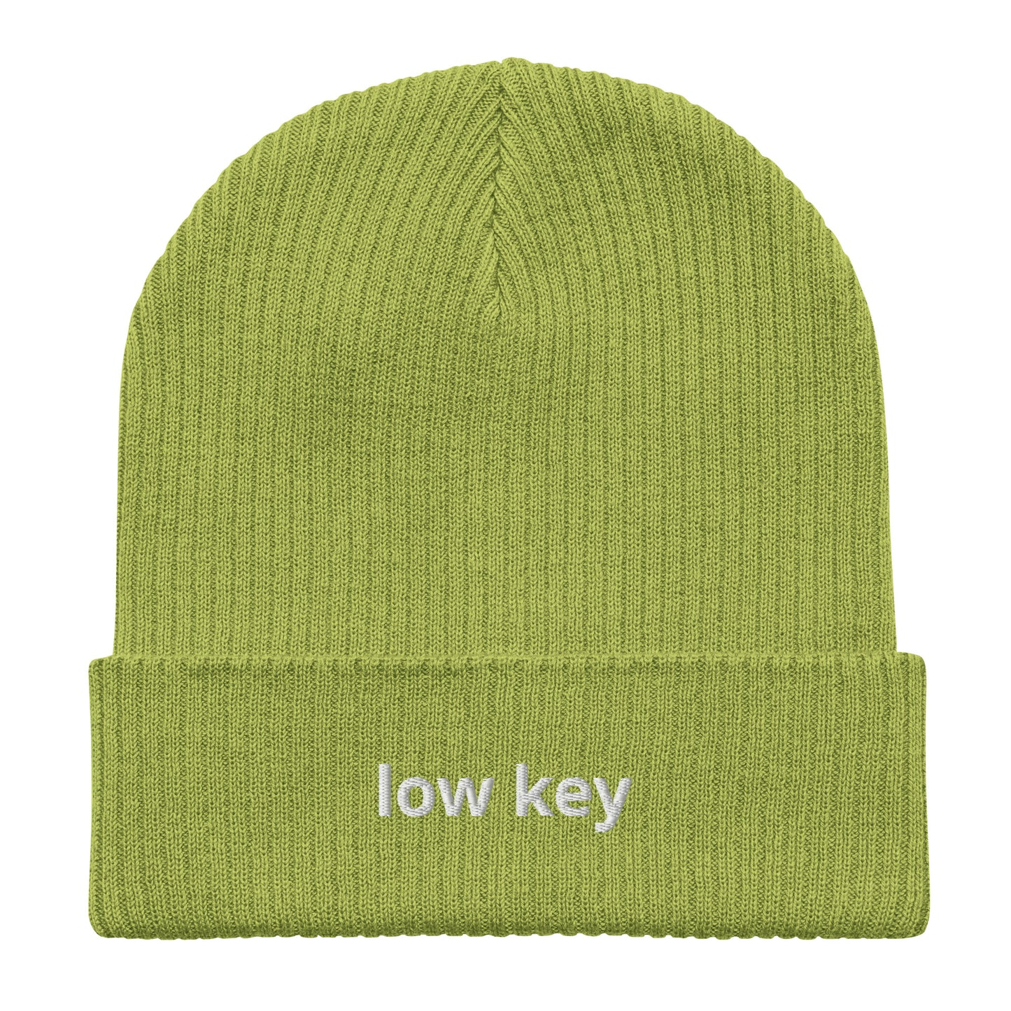 low key organic ribbed beanie