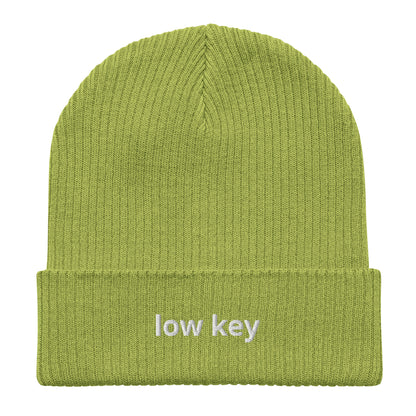 low key organic ribbed beanie