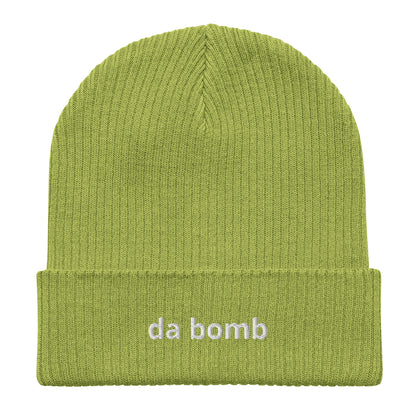 da bomb organic ribbed beanie
