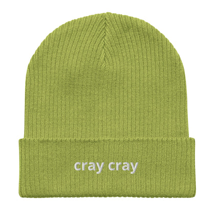 cray cray organic ribbed beanie
