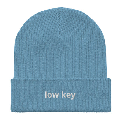 low key organic ribbed beanie