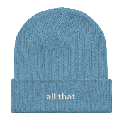 all that organic ribbed beanie