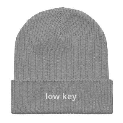 low key organic ribbed beanie
