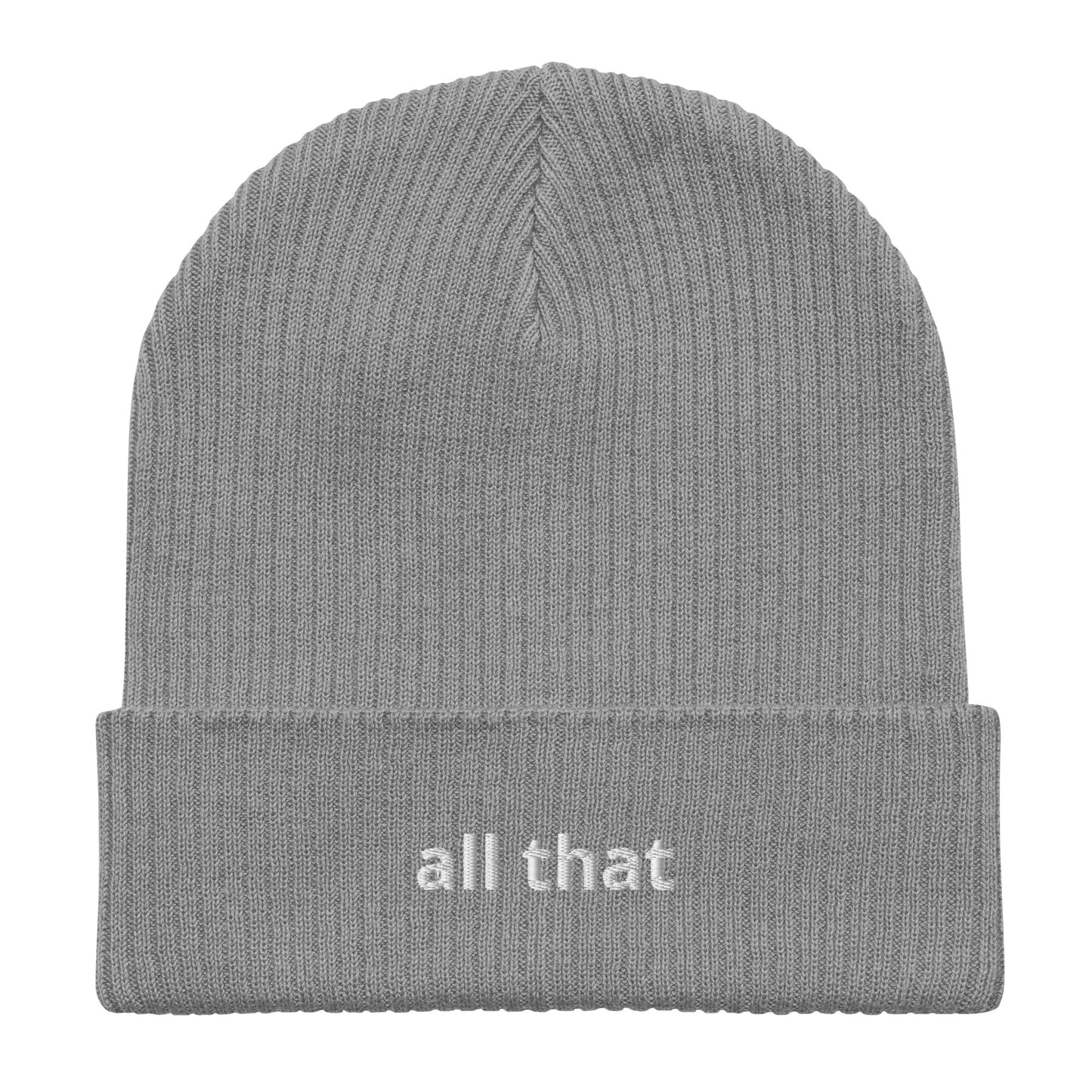 all that organic ribbed beanie
