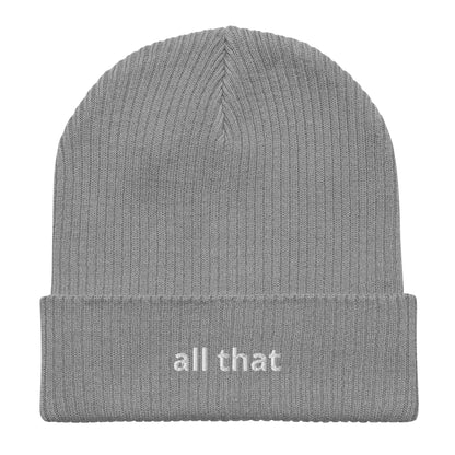 all that organic ribbed beanie
