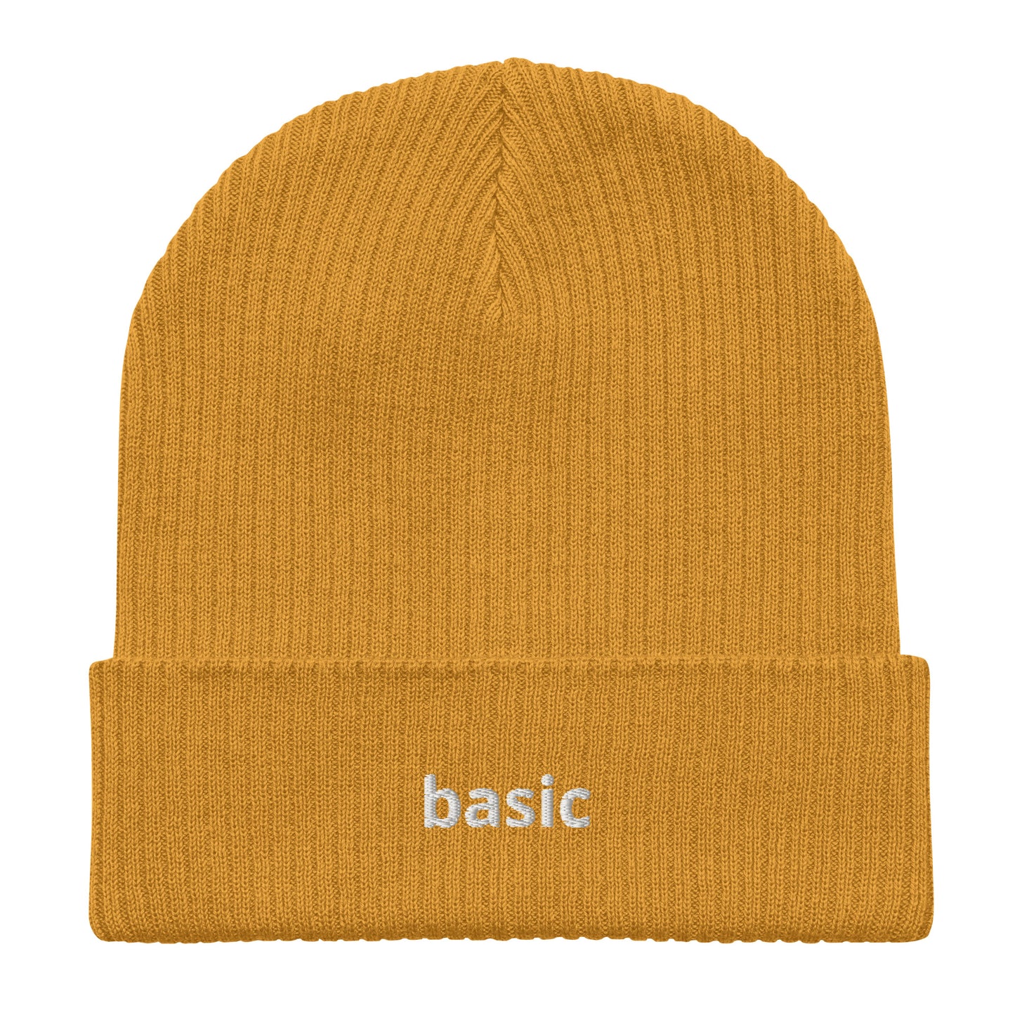 basic organic ribbed beanie