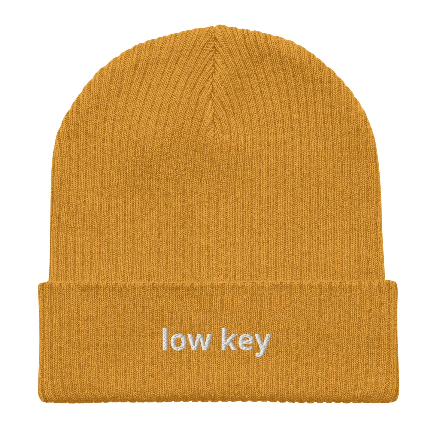 low key organic ribbed beanie