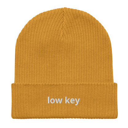 low key organic ribbed beanie