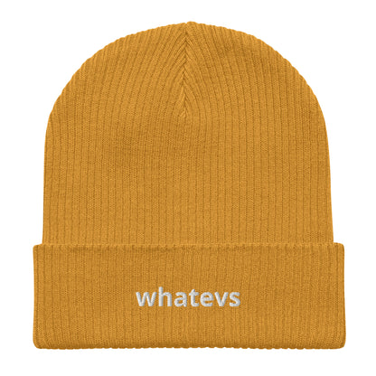 whatevs organic ribbed beanie