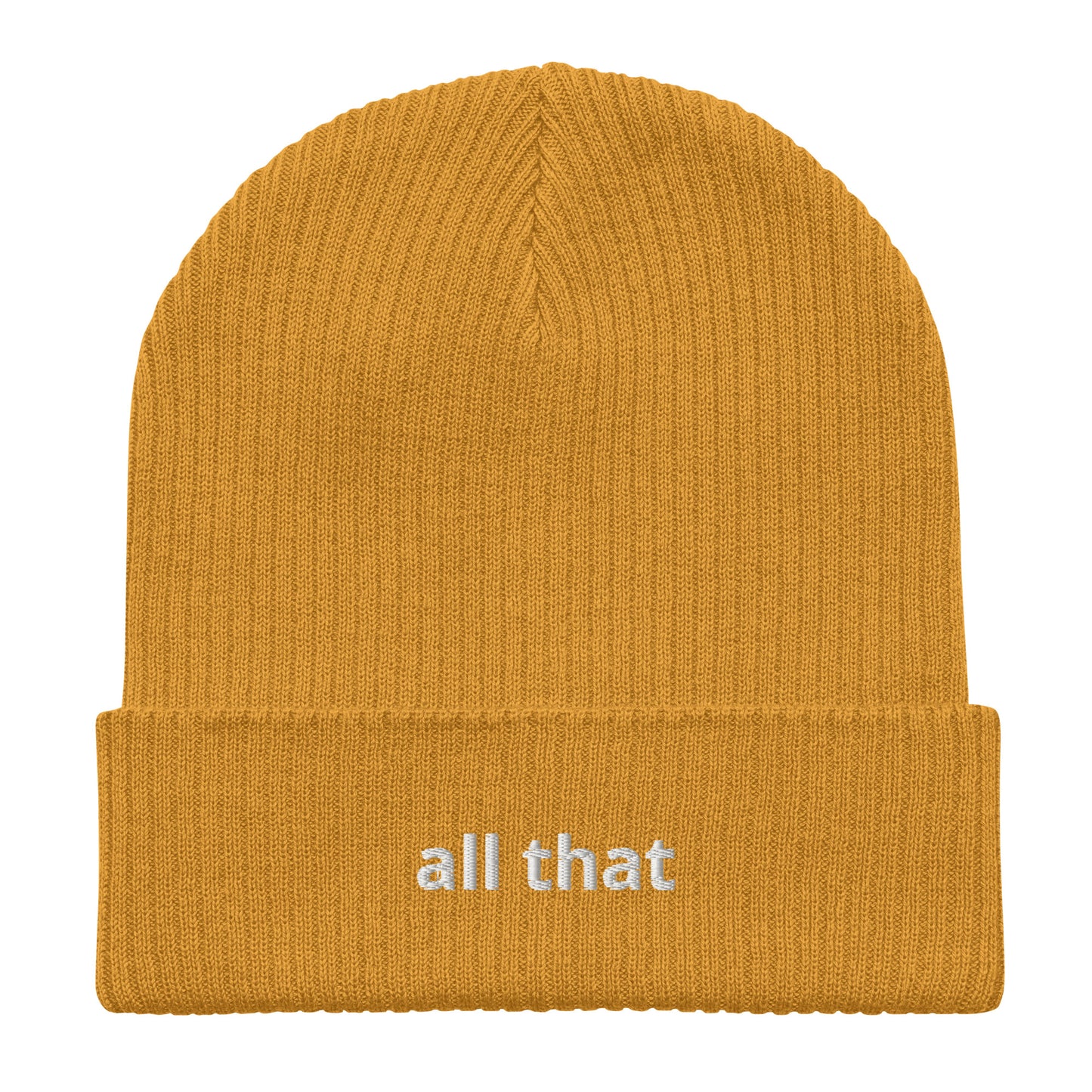 all that organic ribbed beanie