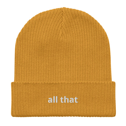 all that organic ribbed beanie