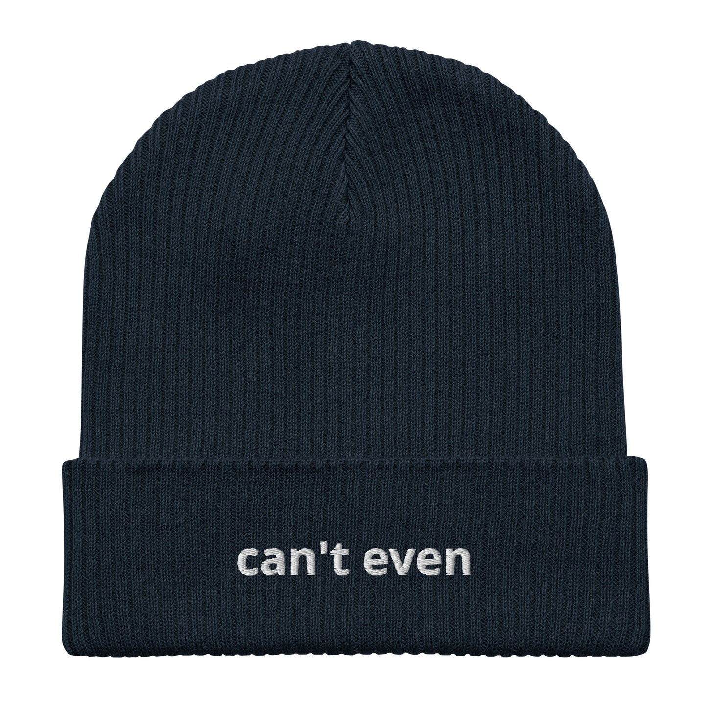 can't even organic ribbed beanie