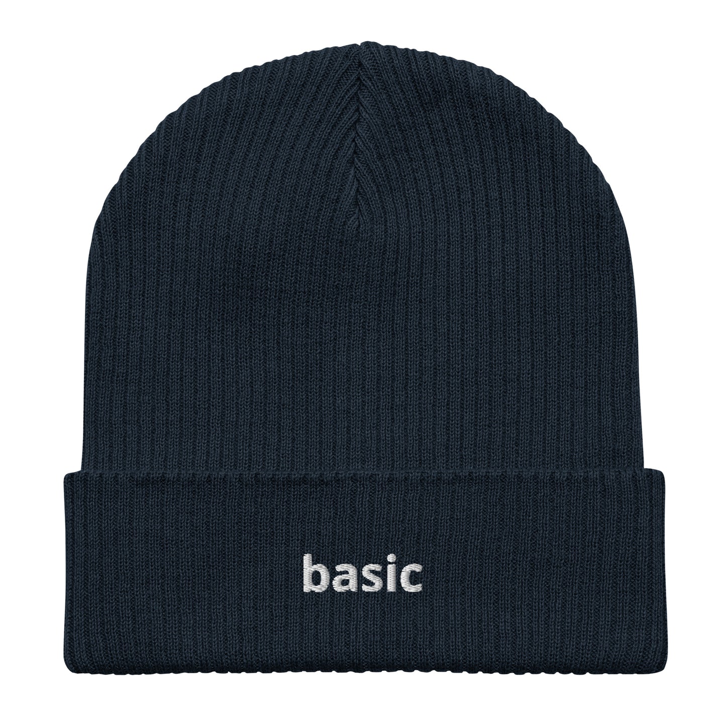 basic organic ribbed beanie