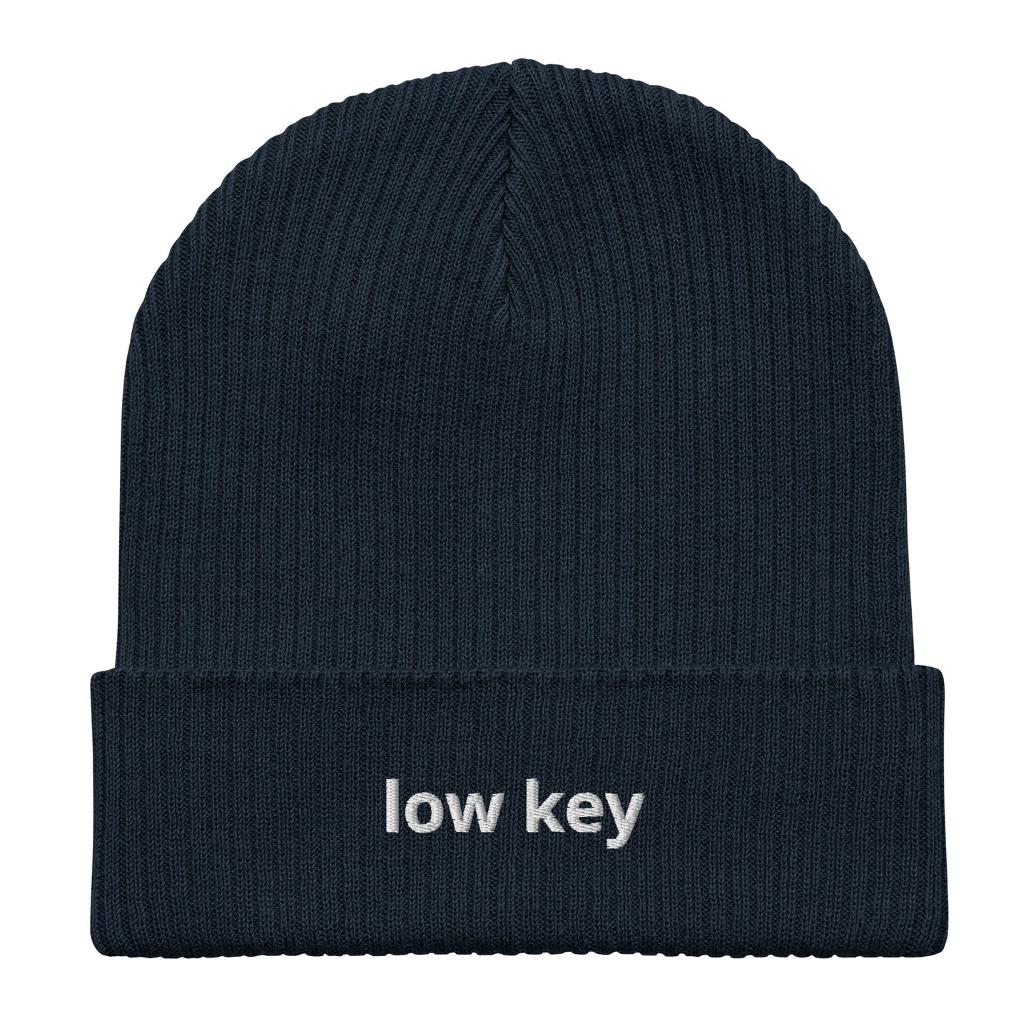 low key organic ribbed beanie