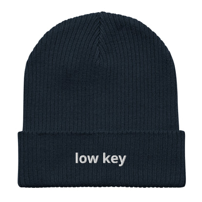 low key organic ribbed beanie